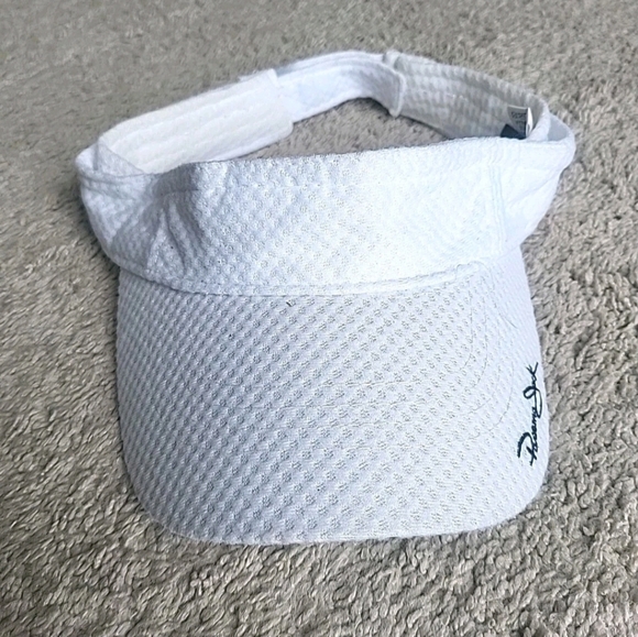 Panama Jack Visor Hat Cap White Adjustable Twill Logo Script - Picture 2 of 10